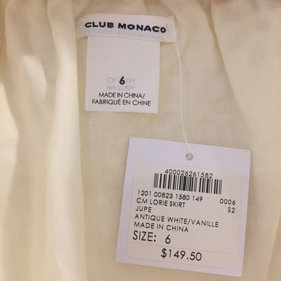 nwt Club Monaco Lorie Antique Eyelet Skirt Ivory size US 6 Short Round - Picture 2 of 7